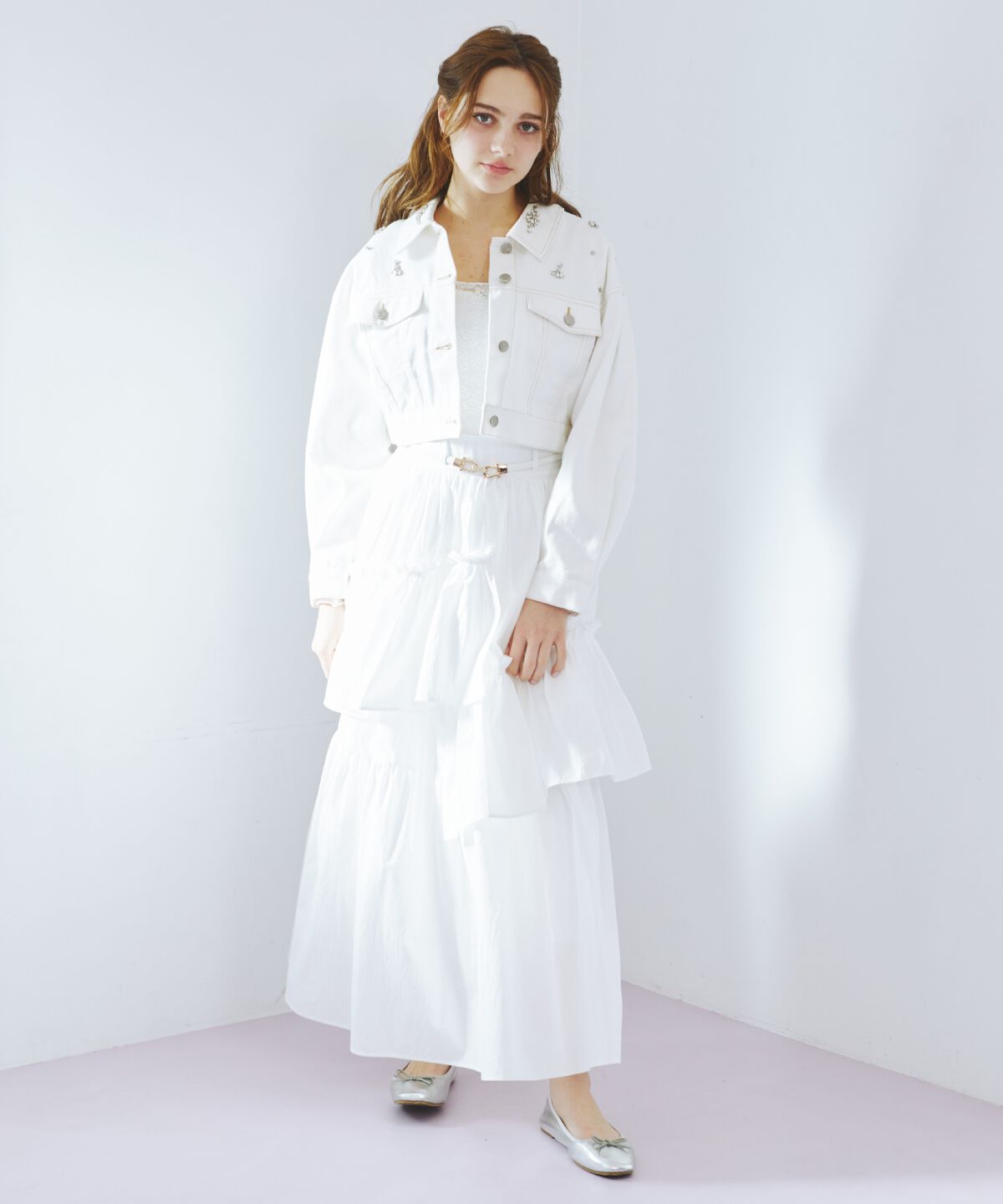 REDYAZEL「アシメティアードボリュームスカート」|フレア|