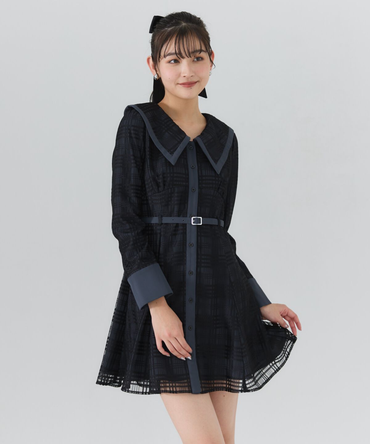 REDYAZEL「ビッグカラーレースミニワンピース」|ワンピース|