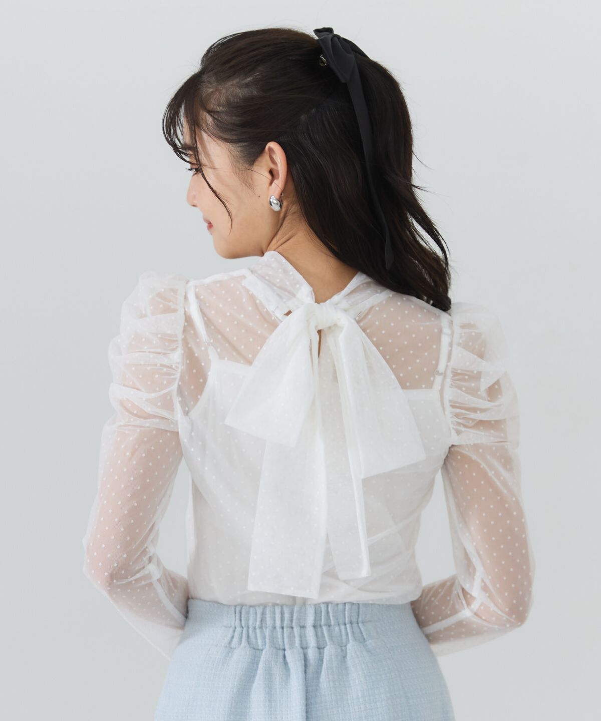 REDYAZEL「ドットドビーチュールブラウス」|シャツ・ブラウス|
