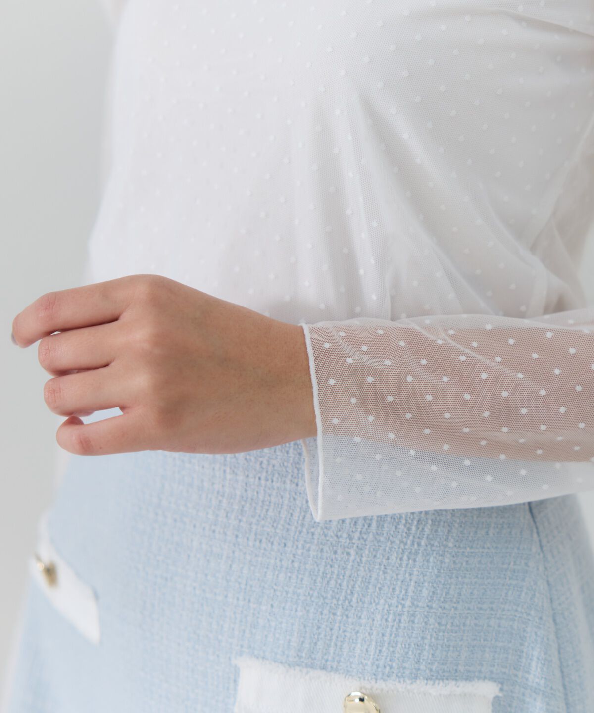 REDYAZEL「ドットドビーチュールブラウス」|シャツ・ブラウス|