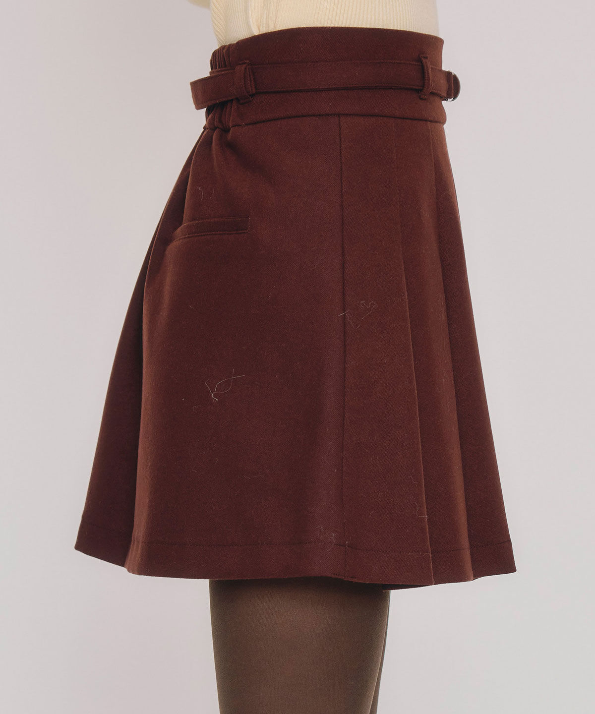 REDYAZEL「メルトンライクプリーツミニスカート」|フレア|