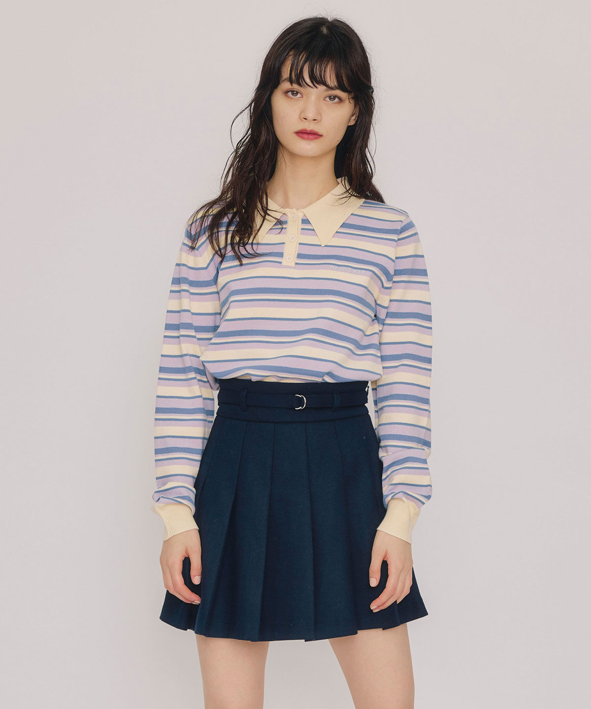 REDYAZEL「メルトンライクプリーツミニスカート」|フレア|