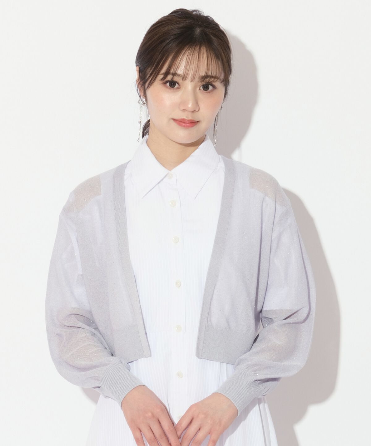 WILLSELECTION「スパンコールボレロ」|カーディガン|サックス