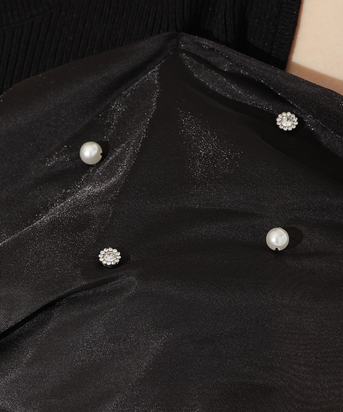 WILLSELECTION「ビジュー付きリボン風ニットプルオーバー」|ニット・セーター|