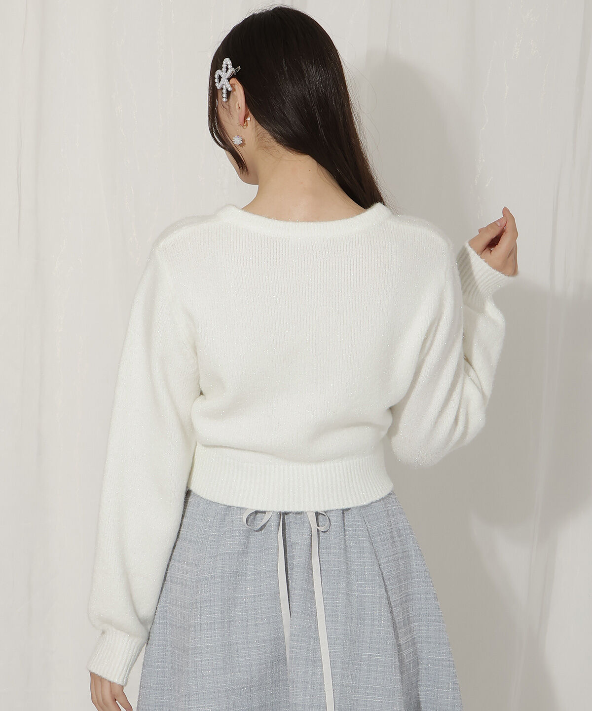 WILLSELECTION「パールボタンラメカーディガン」|カーディガン|