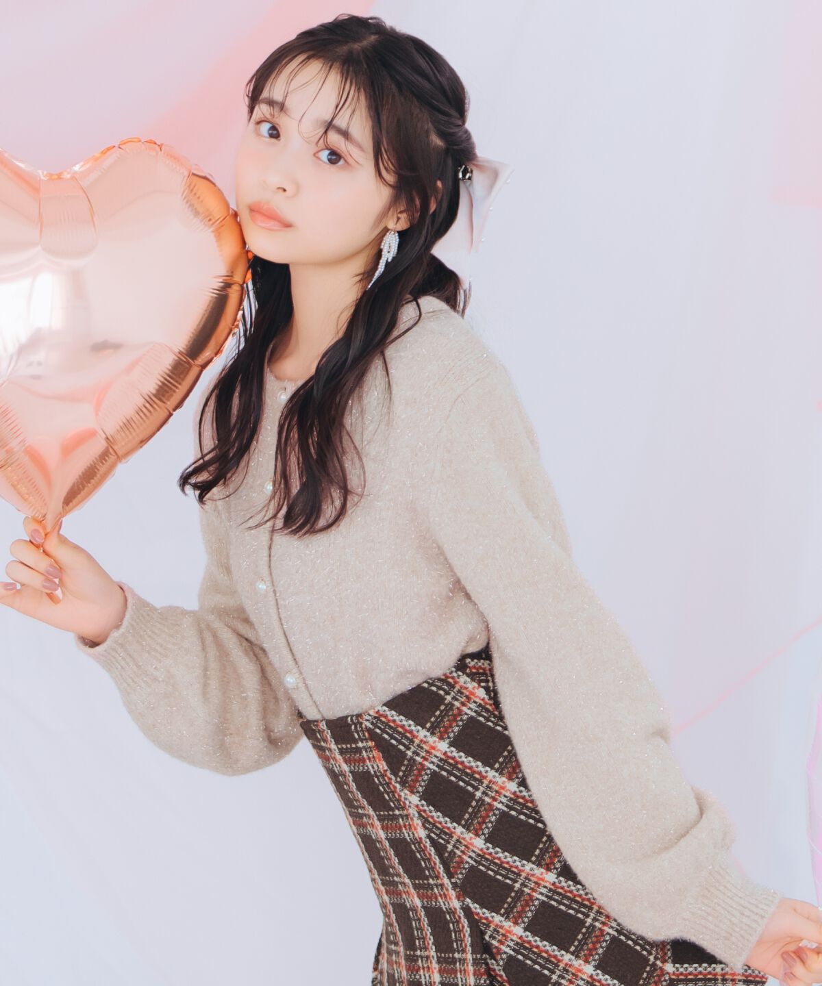 WILLSELECTION「パールボタンラメカーディガン」|カーディガン|