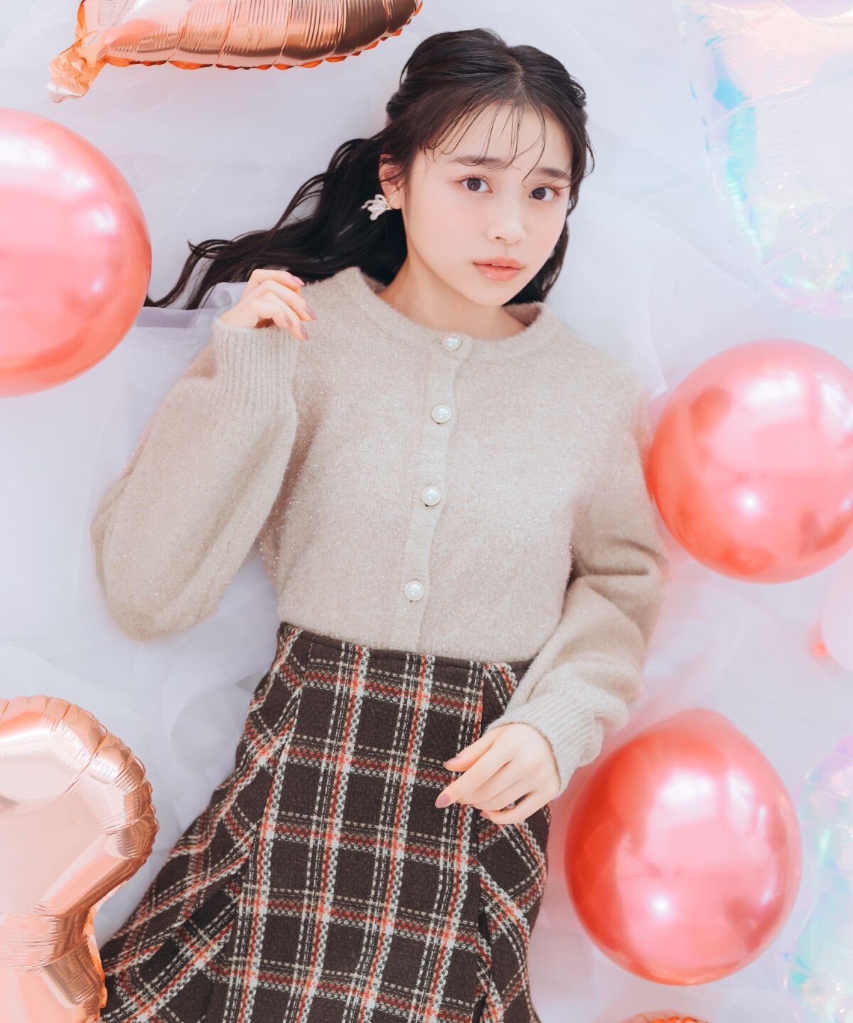 WILLSELECTION「パールボタンラメカーディガン」|カーディガン|