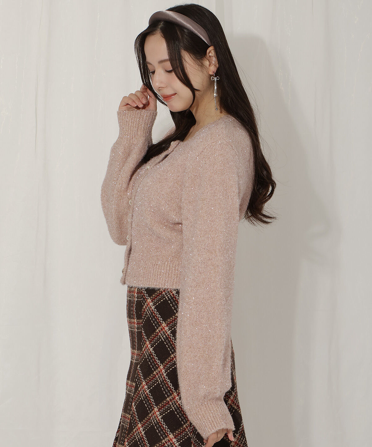 WILLSELECTION「パールボタンラメカーディガン」|カーディガン|