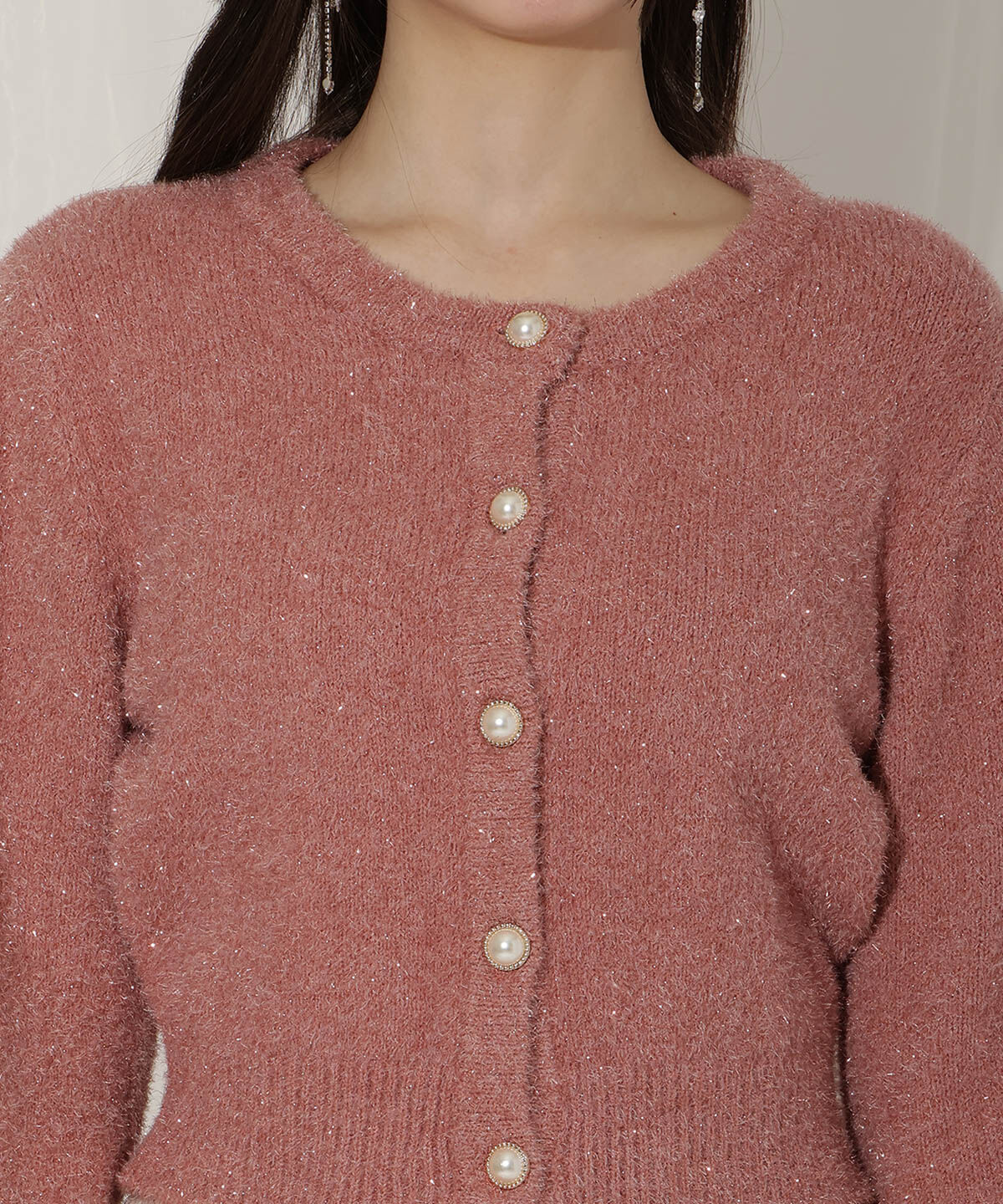 WILLSELECTION「パールボタンラメカーディガン」|カーディガン|