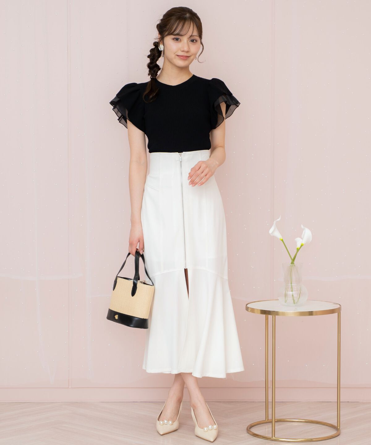 WILLSELECTION「ZIPデザインスリットマーメイドスカート」|フレア|