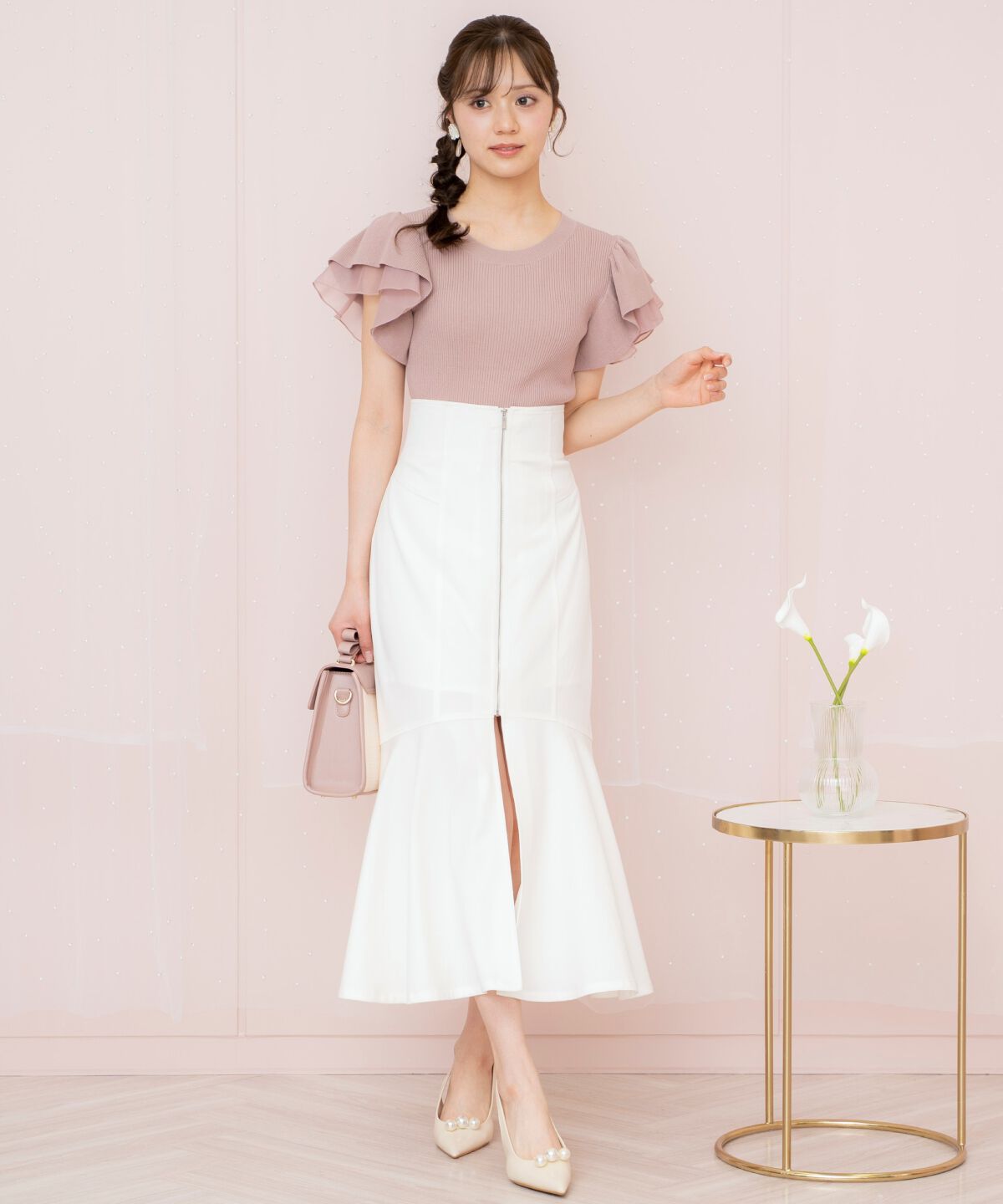 WILLSELECTION「ZIPデザインスリットマーメイドスカート」|フレア|