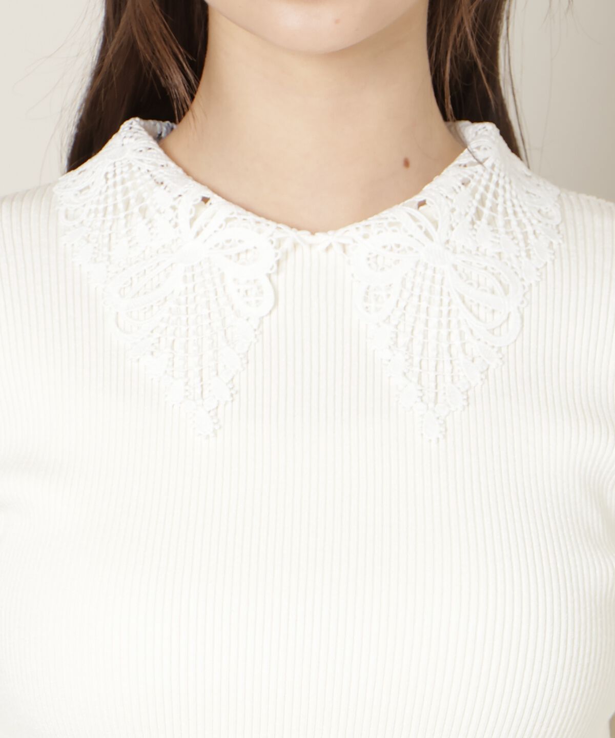 WILLSELECTION「リボンレースカラーフレアスリーブニット」|ニット・セーター|