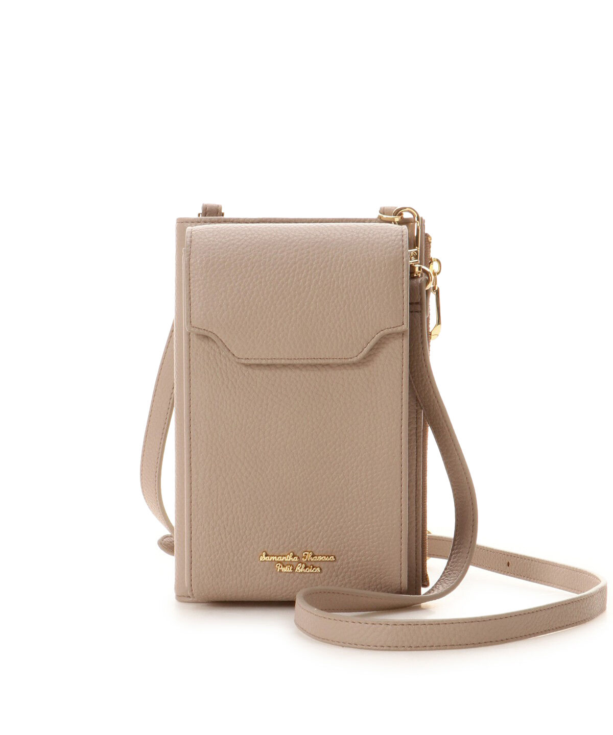 Samantha Thavasa Petit Choice「ウェーブフラップスマホショルダー」|ショルダー・メッセンジャー|ベージュ