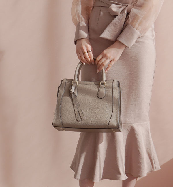 Jewelna Rose「Jewelna Rose クロフォード ハンドバッグ 本革 11922」|ショルダー・メッセンジャー|グレージュ