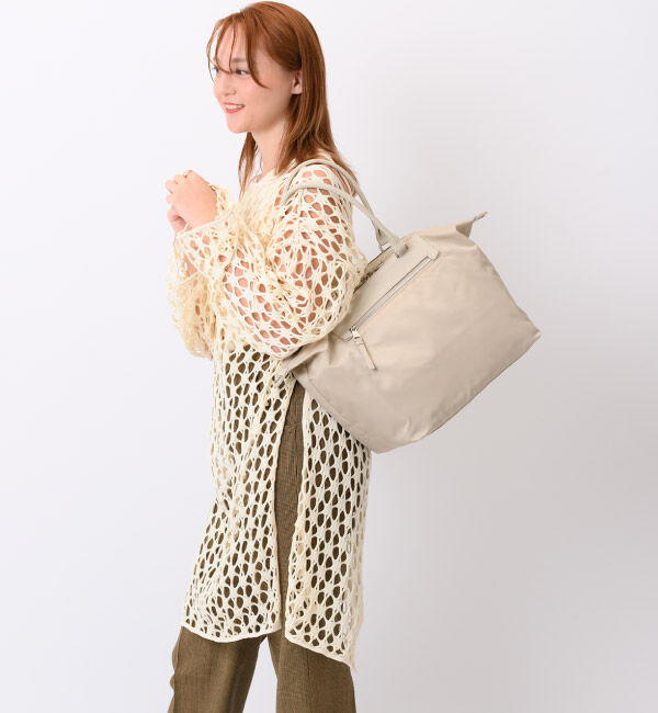 W&.Day/Night「W&.Day/Night ルノ ナイロントート A4サイズ 15582」|ショルダー・メッセンジャー|アイボリー