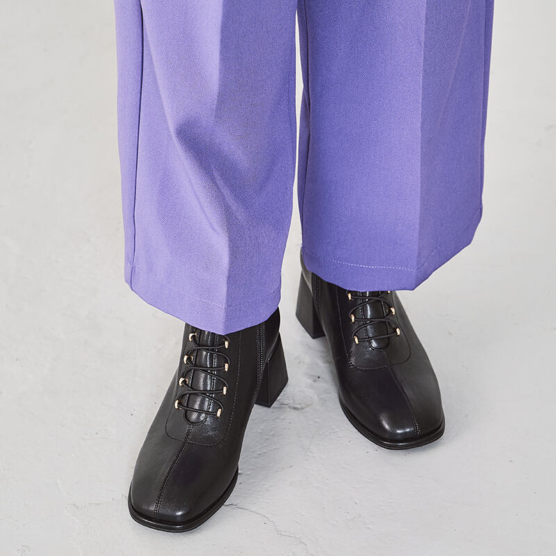 ORiental TRaffic「【EC限定】オーバーヒールレースアップブーツ/25404」|ショートブーツ|