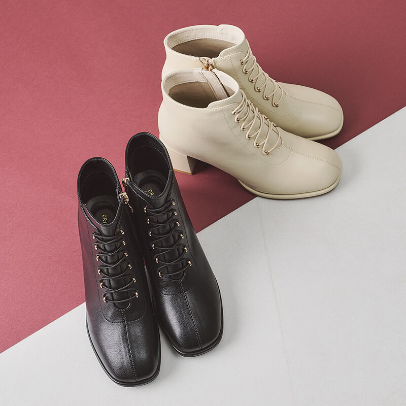 ORiental TRaffic「【EC限定】オーバーヒールレースアップブーツ/25404」|ショートブーツ|