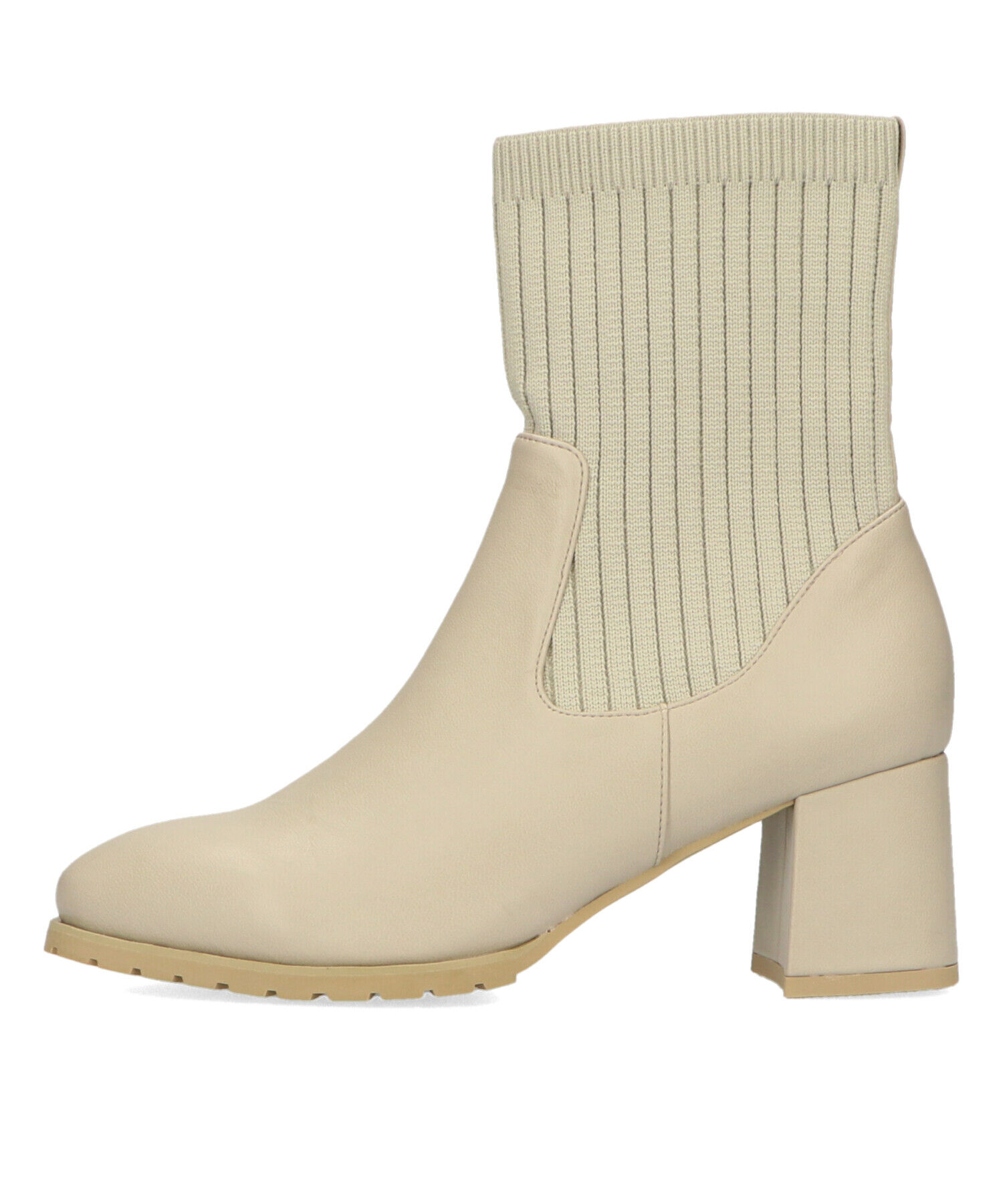 ORiental TRaffic「【 美脚 】スクエアトゥ ニット ヒール ブーツ /31403  足首柔らか ヒール6cm」|ショートブーツ|