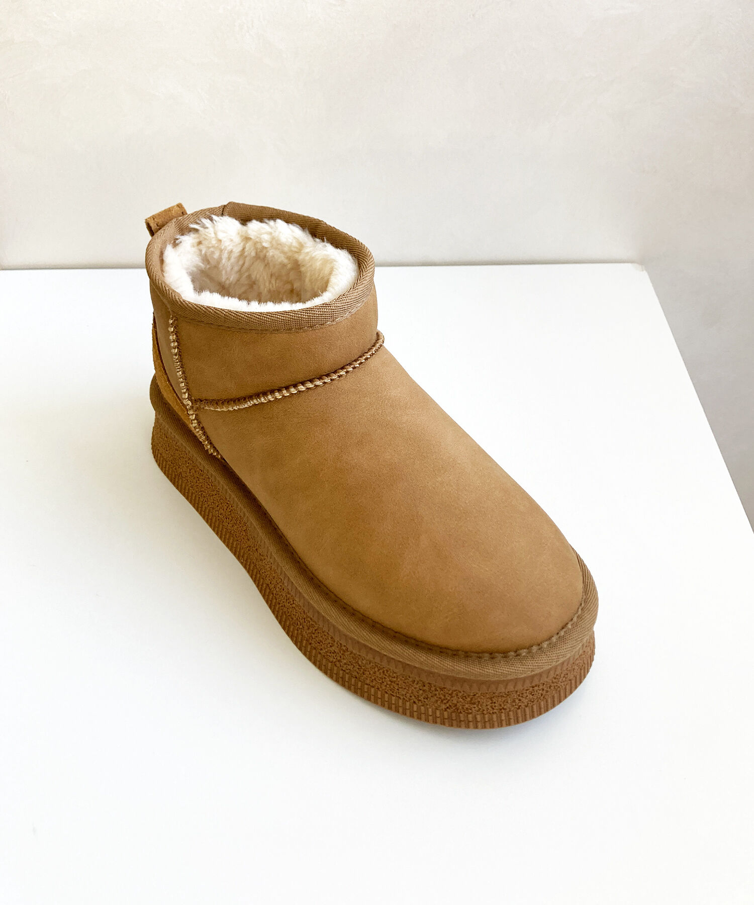 ORiental TRaffic「【 厚底 】フレアソール ムートン ショート ブーツ/41426 防寒」|ショートブーツ|