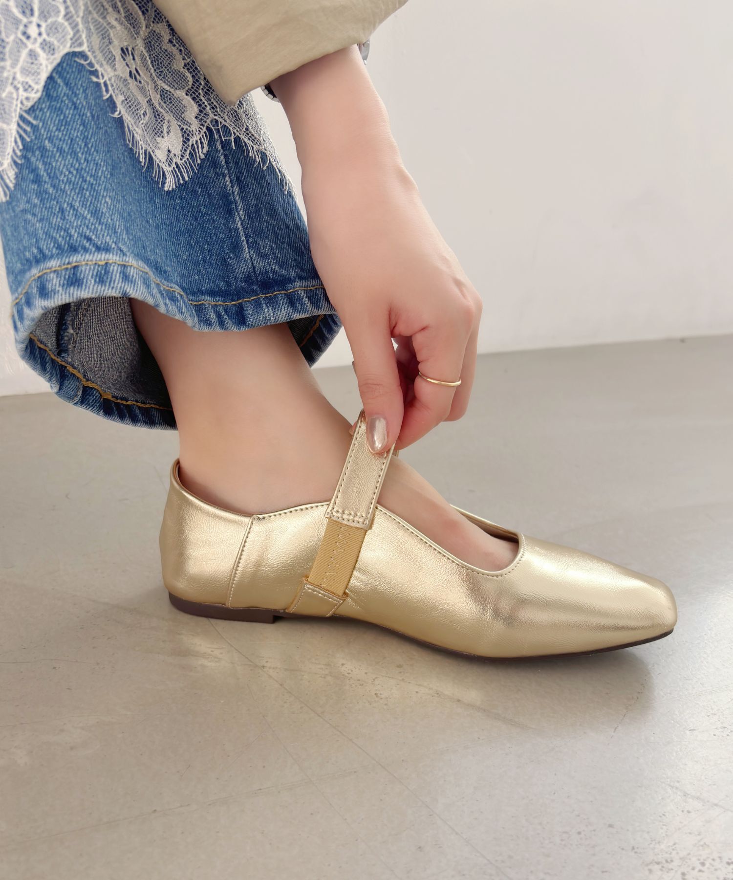 WA Oriental TRaffic「柔らか ストラップ フラット パンプス /52104 フィット クッション」|パンプス|