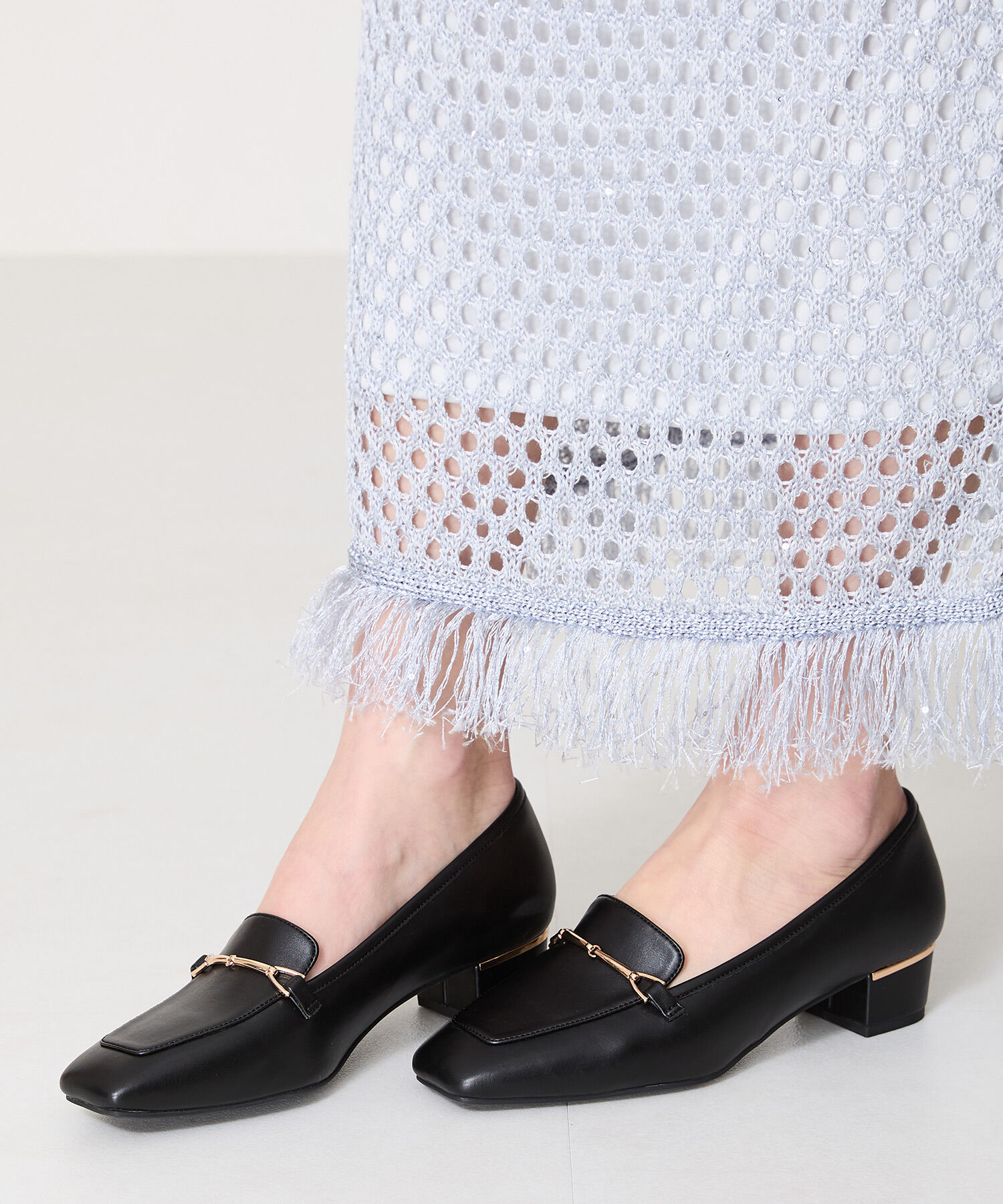 WA Oriental TRaffic「●人気シリーズ●メタリックラインビットヒールローファー/52101 ローファー」|パンプス|