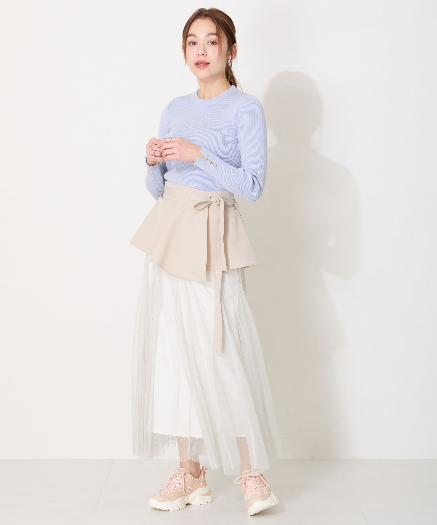 ORiental TRaffic「●2025春夏新作●レース&times;ジャガード厚底スニーカー/OT3755」|スニーカー|