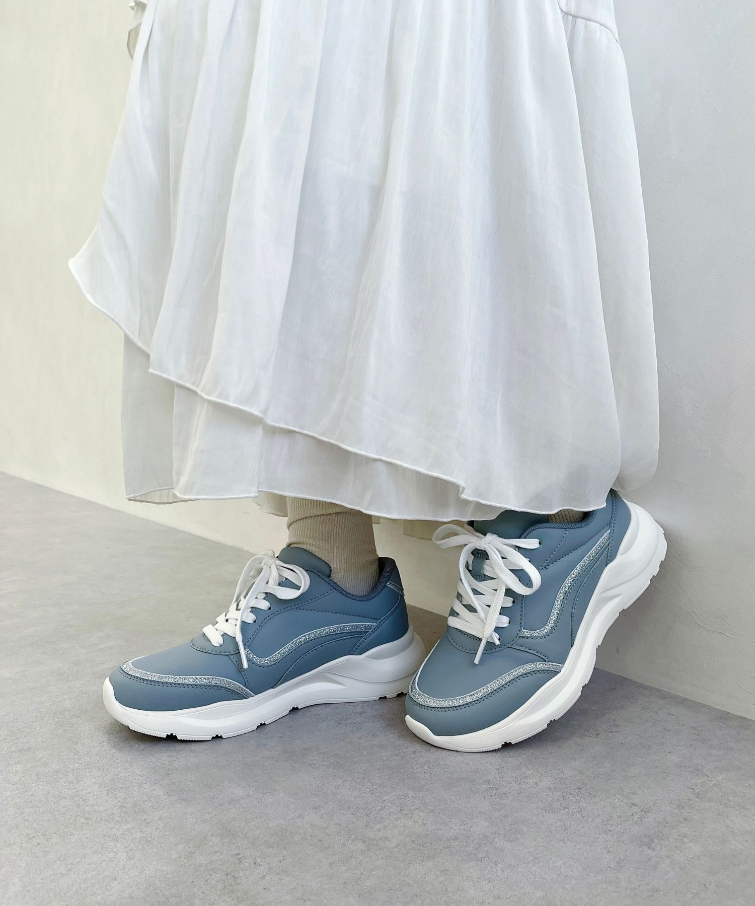 ORiental TRaffic「●2025春夏新作●グリッターラインスニーカー/OT3762 スニーカー トレンド 人気 売れてる」|スニーカー|