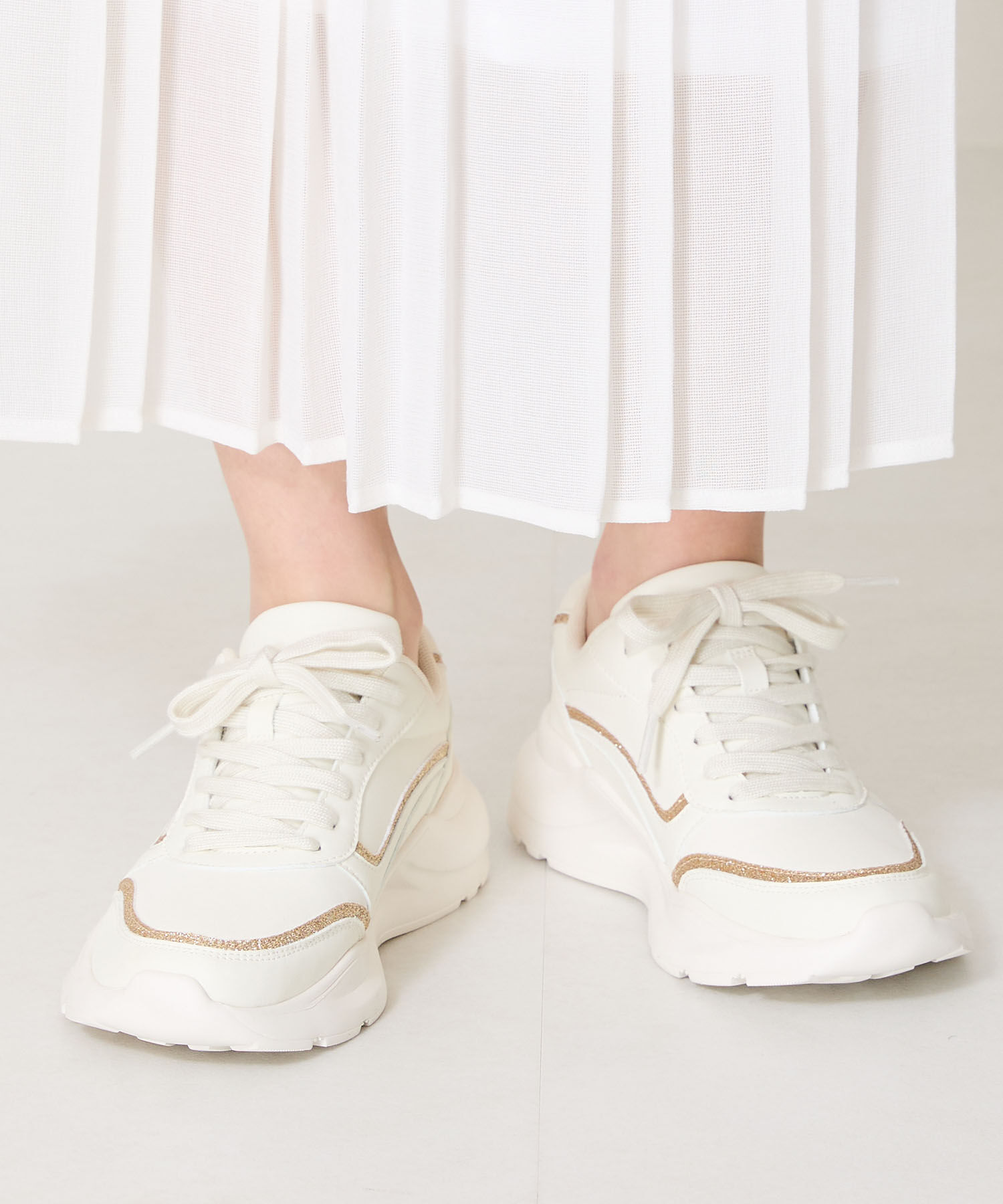 ORiental TRaffic「●2025春夏新作●グリッターラインスニーカー/OT3762 スニーカー トレンド 人気 売れてる」|スニーカー|