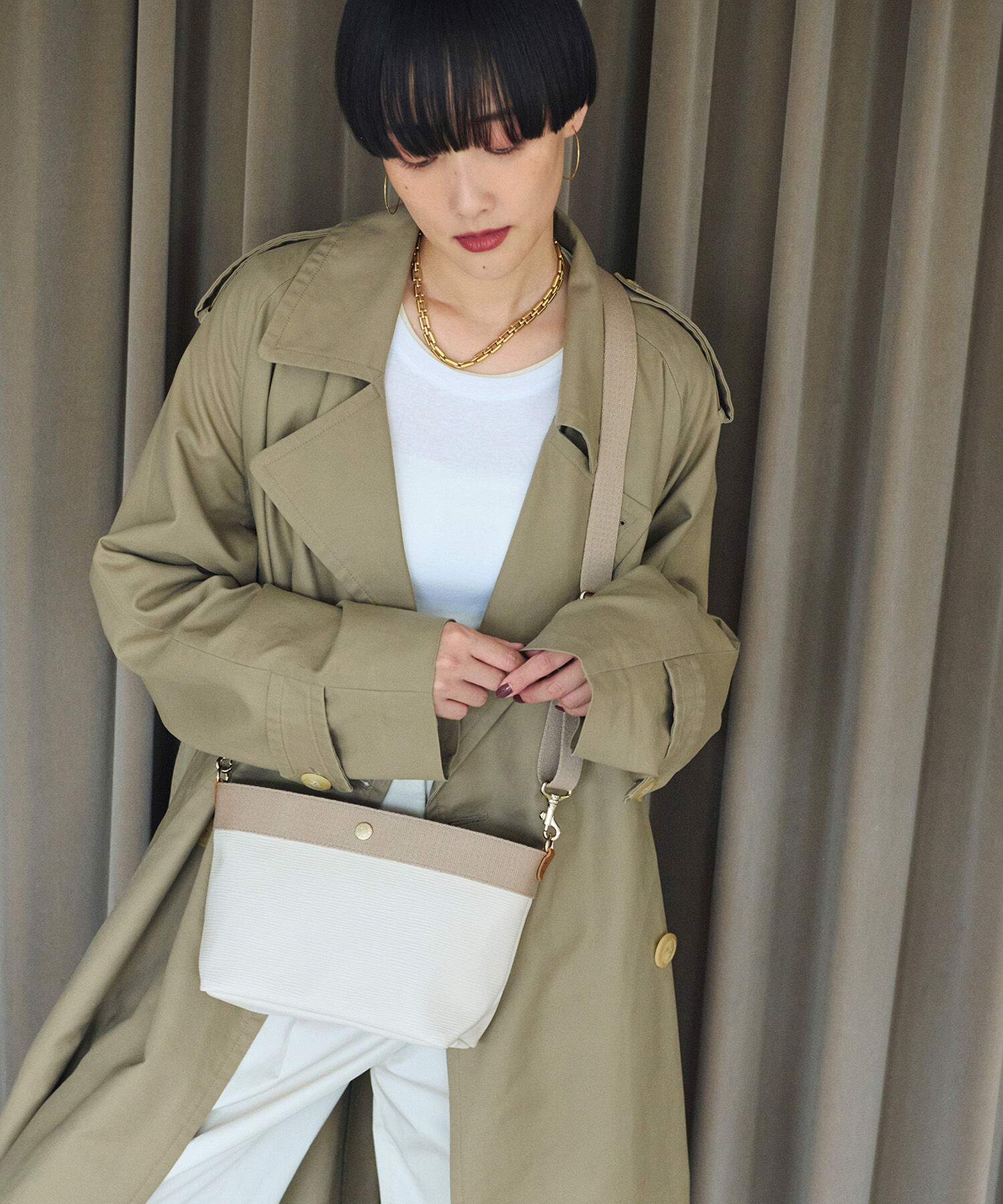 TOPKAPI BREATH「【VERY 10月号掲載】RIPPLE リプル ミニショルダー バッグ」|ショルダー・メッセンジャー|アイボリー