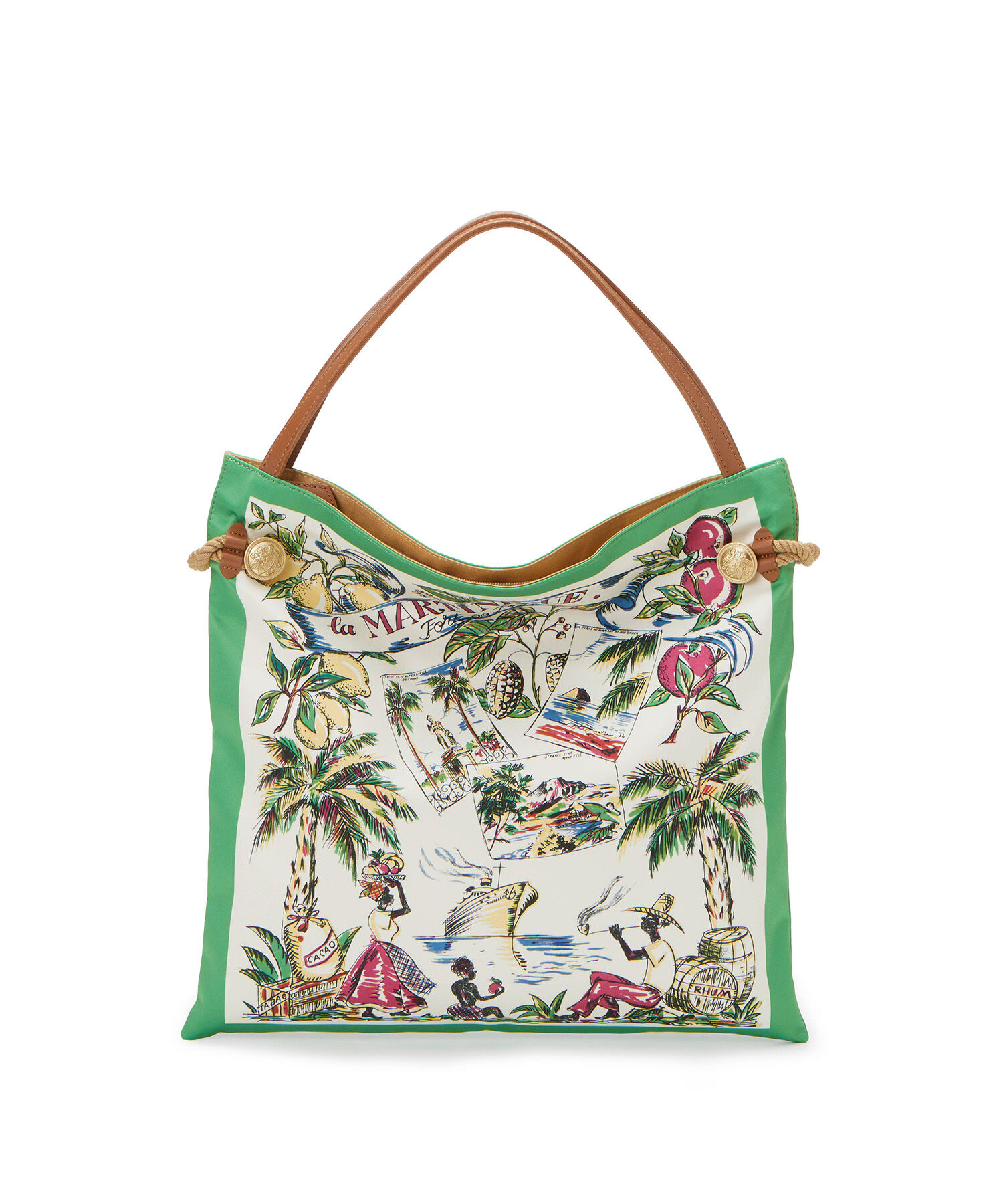 TOPKAPI TREASURE「【TREASURE TOPKAPI】 【アーカイブ】マイルドサテン スカーフ パネル柄 トートバッグ 2023」|トートバッグ|キミドリ