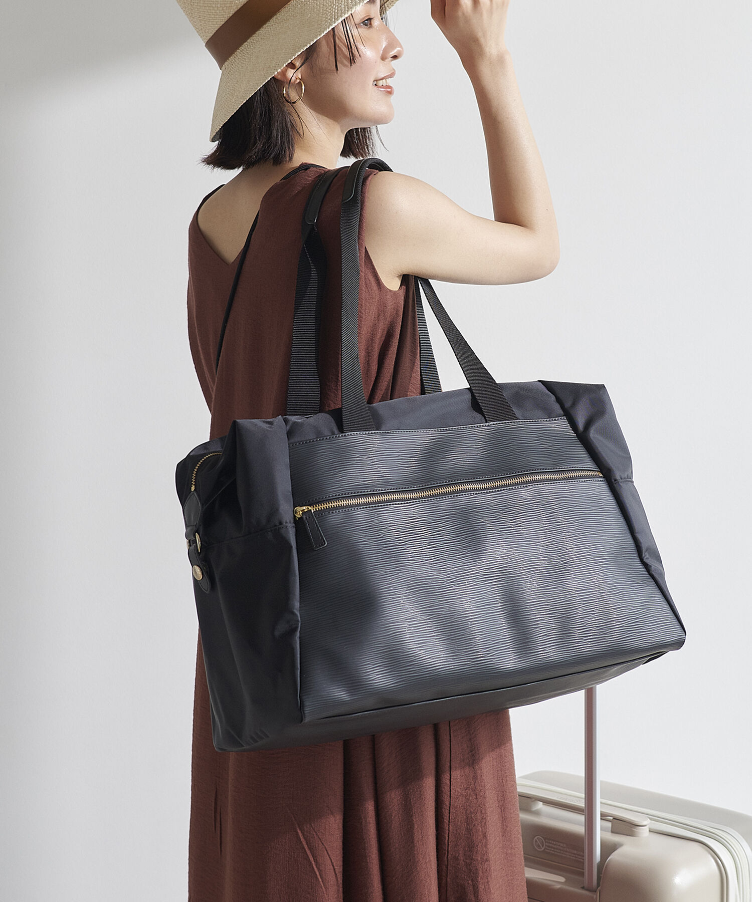 TOPKAPI BREATH「【VERY11月号掲載】RIPPLE TRIPリプル トリップ ナイロン コンビ キャリーオンボストンバッグ トラベル旅行」|ボストンバッグ|