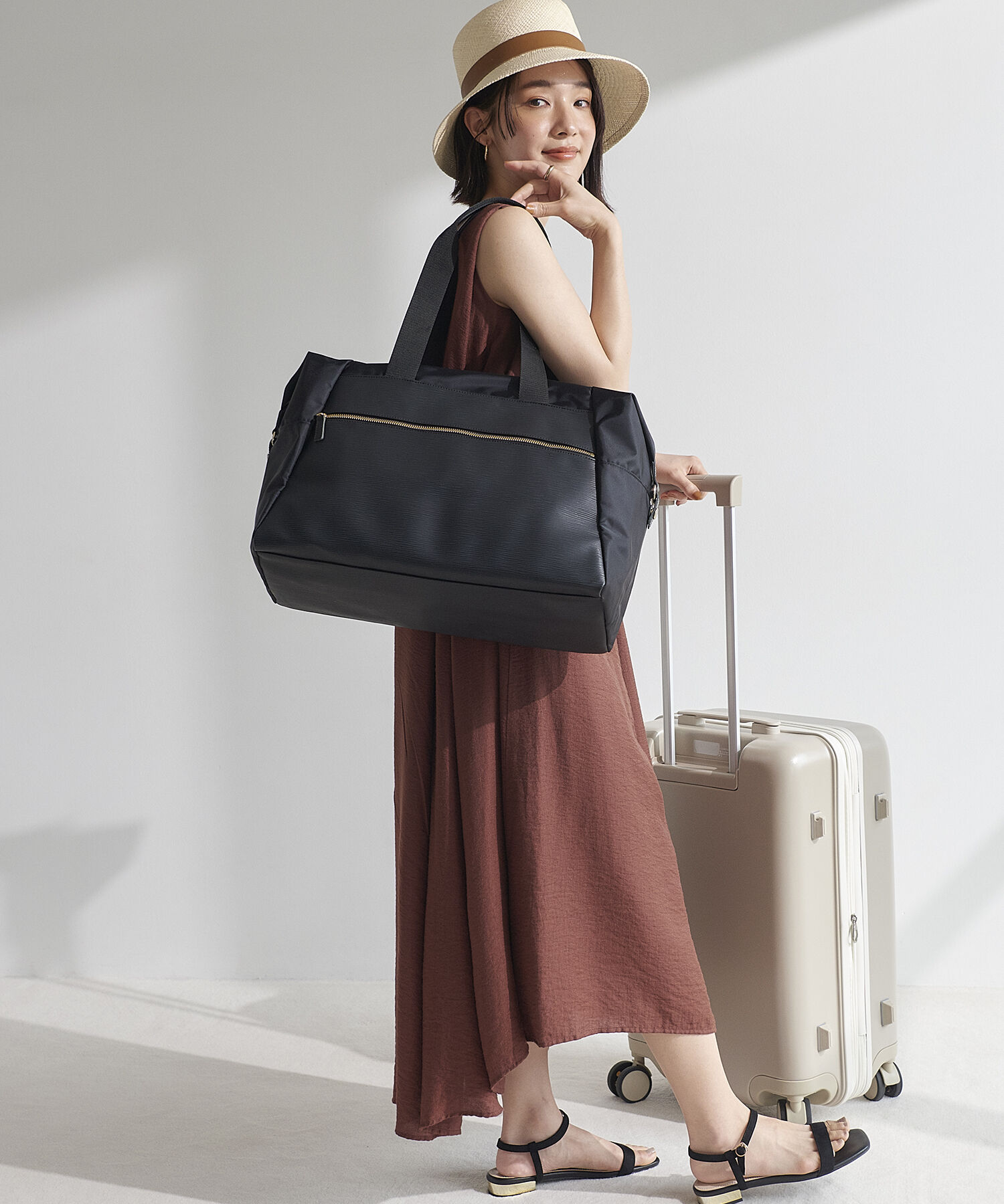 TOPKAPI BREATH「【VERY11月号掲載】RIPPLE TRIPリプル トリップ ナイロン コンビ キャリーオンボストンバッグ トラベル旅行」|ボストンバッグ|