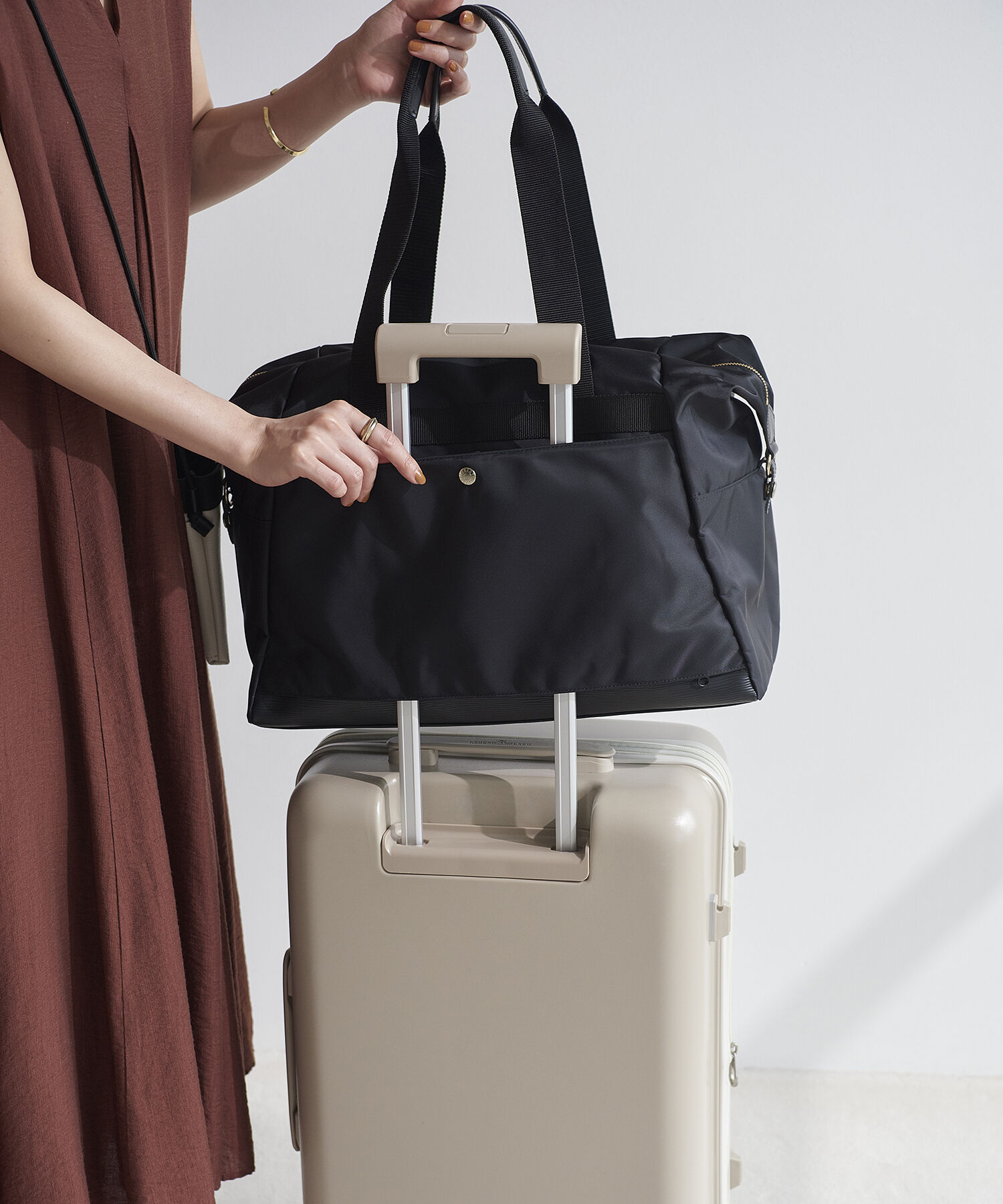 TOPKAPI BREATH「【VERY11月号掲載】RIPPLE TRIPリプル トリップ ナイロン コンビ キャリーオンボストンバッグ トラベル旅行」|ボストンバッグ|