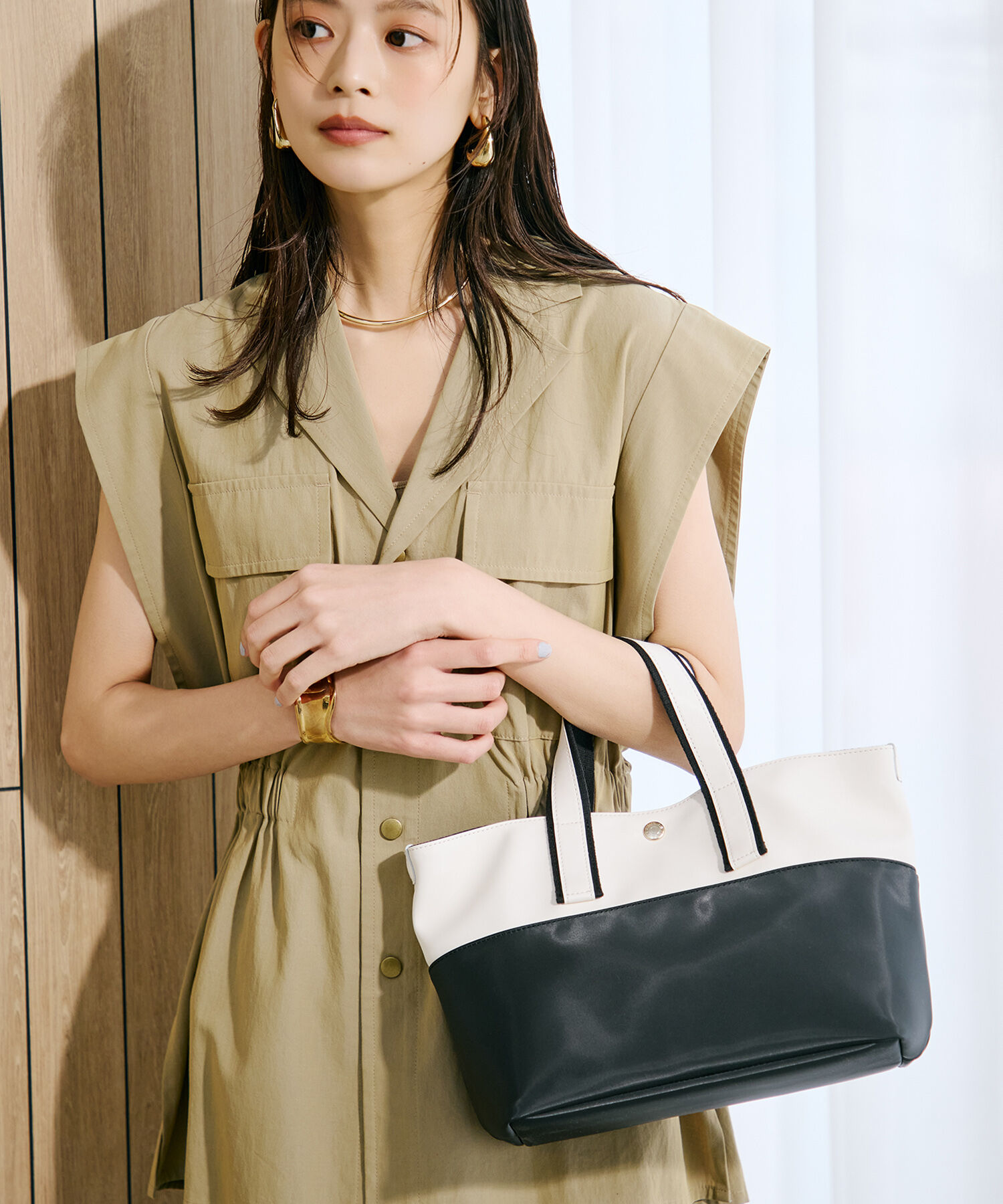 TOPKAPI BREATH「【Breath TOPKAPI】Bright ブライト カラーブロックミニ トートバッグ」|トートバッグ|オフ