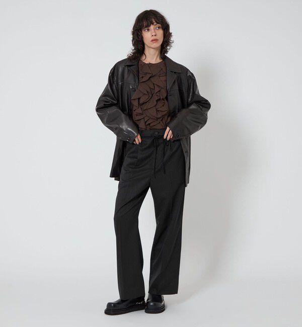 ASTRAET「＜ASTRAET＞タック ドローコード ワイドパンツ」|スラックス|