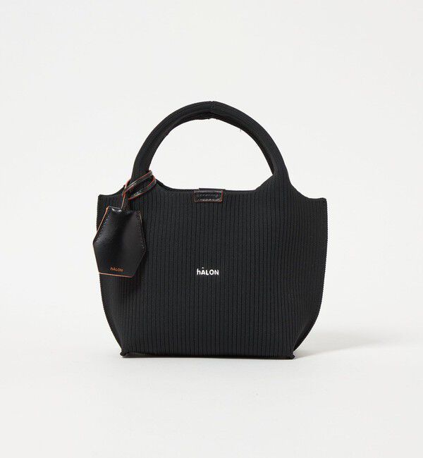 UNITED ARROWS「＜hALON＞ストライプ ニット トートバッグS」|トートバッグ|BLACK