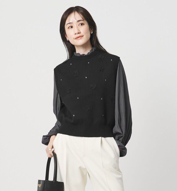 UNITED ARROWS「3D ビジュー ベスト」|ベスト・ジレ|BLACK