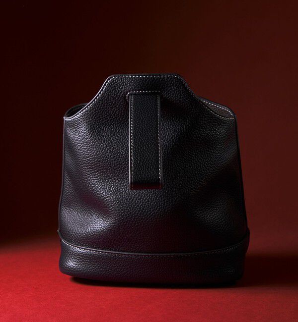 UNITED ARROWS green label relaxing「シボ レザーライク ハンドバッグ」|ハンドバッグ|BLACK