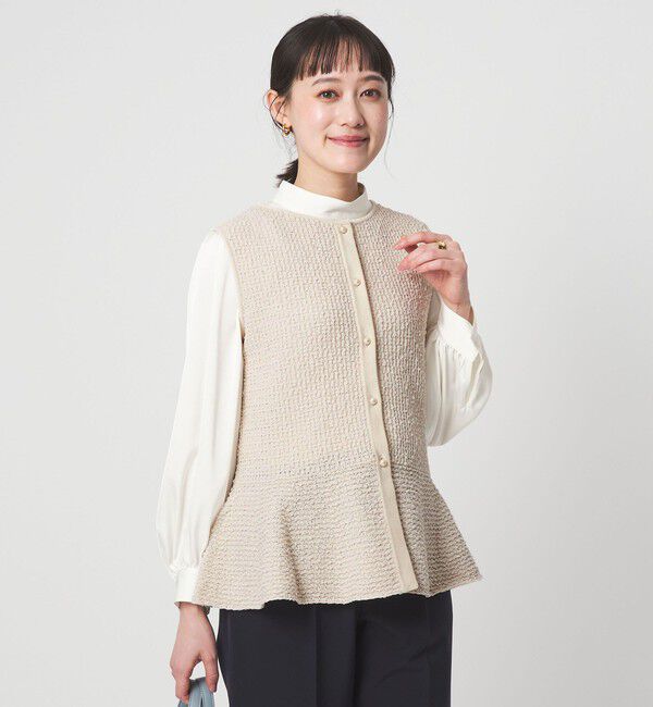 UNITED ARROWS green label relaxing「パイピング ペプラム ニット ジレ」|ベスト・ジレ|