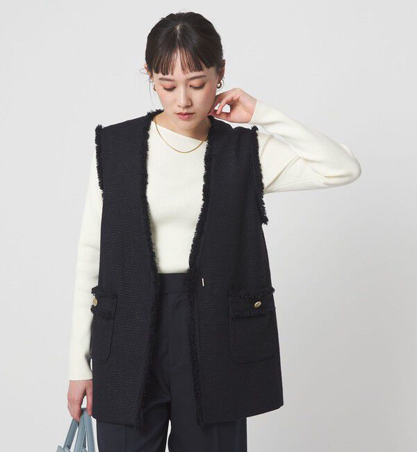 UNITED ARROWS green label relaxing「＜1_OF MINE＞リブ アシンメトリー ネック プルオーバー ニット」|ニット・セーター|