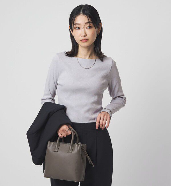 UNITED ARROWS green label relaxing「ラメ リブ ボートネック カットソー」|Tシャツ・カットソー|LT.BLUE