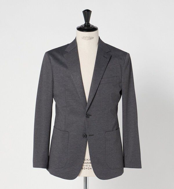 UNITED ARROWS green label relaxing「A+ プリントジャージ 2B スタンダード セットアップ ジャケット -ウォッシャブル・ストレッチ-」|テーラードジャケット|DK.GRAY