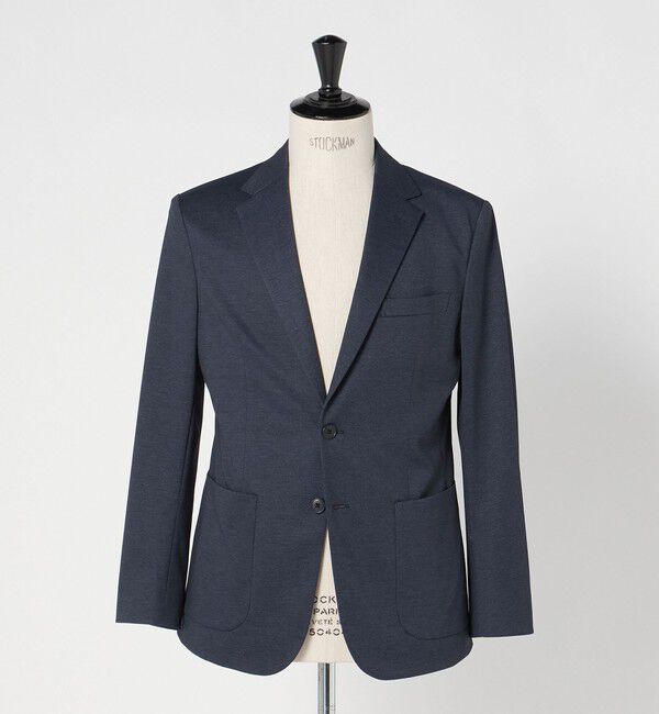UNITED ARROWS green label relaxing「A+ プリントジャージ 2B スタンダード セットアップ ジャケット -ウォッシャブル・ストレッチ-」|テーラードジャケット|NAVY