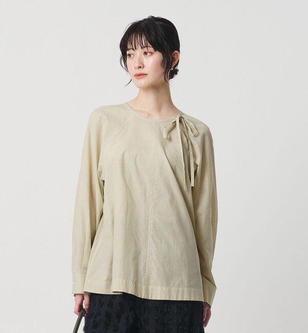 BEAUTY&YOUTH UNITED ARROWS「リボンタイ ノーカラーブラウス」|シャツ・ブラウス|OLIVE