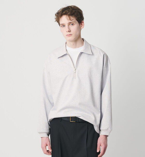 BEAUTY&YOUTH UNITED ARROWS「 DENCE コットン ジップ ポロ」|Tシャツ・カットソー|LT.GRAY