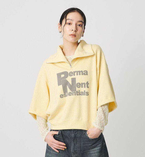 BEAUTY&YOUTH UNITED ARROWS「【別注】＜Americana＞ジップ ショートスリーブ スウェットプルオーバー」|スウェット・ジャージ|YELLOW