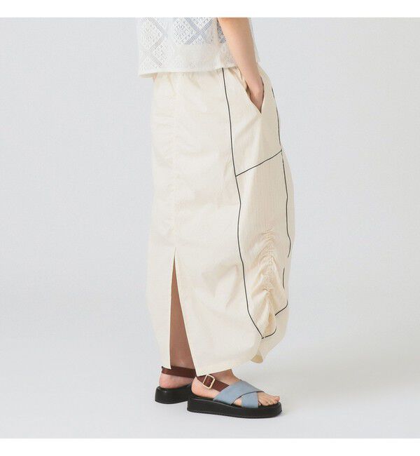 Ray BEAMS 「ストライプ キリカエ トラックスカート」|スカート|