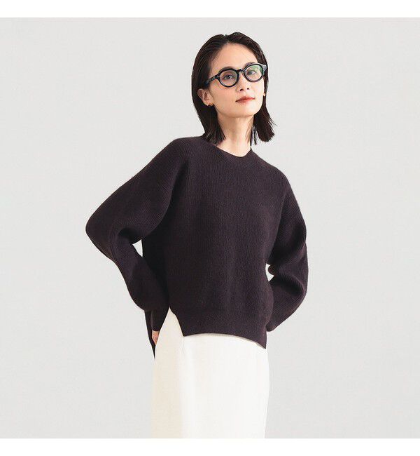 Demi-Luxe BEAMS 「【別注】BATONER / カシミヤフォックス クルーネック ニット」|ニット・セーター|別注DARK.BROWN