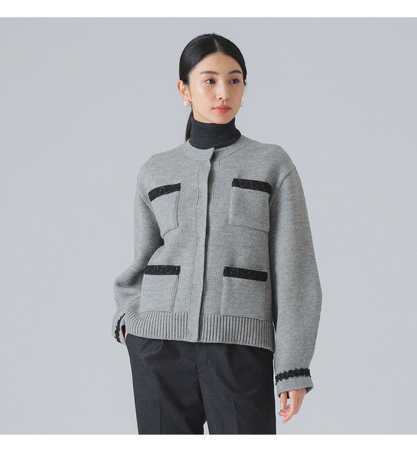 Demi-Luxe BEAMS 「3G ウール ジャケット カーディガン」|ニット・セーター|LIGHT.GREY