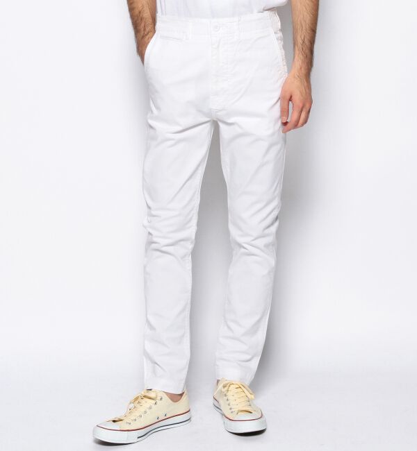 BEAMS「BEAMS / ストレッチテーパードチノ」|その他|WHITE